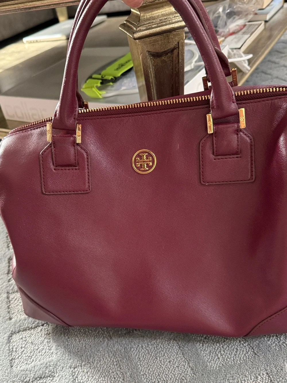 Tory Burch Scarlet Saffiano Leather Satchel